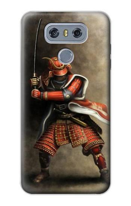 S0796 Japan Red Samurai Funda Carcasa Case para LG G6