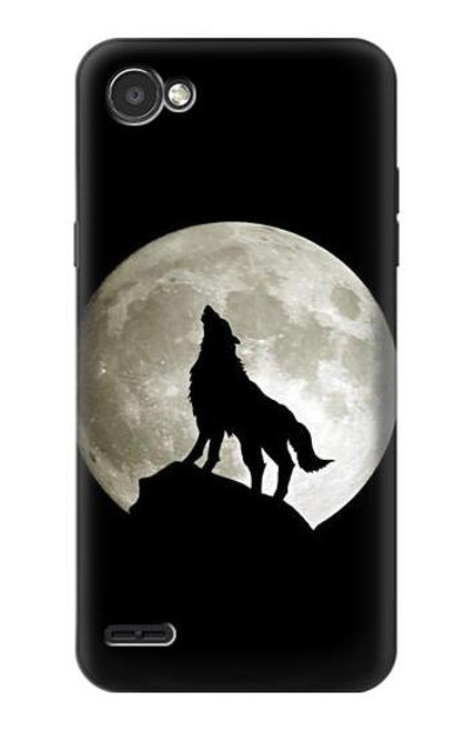 S1981 Wolf Howling at The Moon Funda Carcasa Case para LG Q6