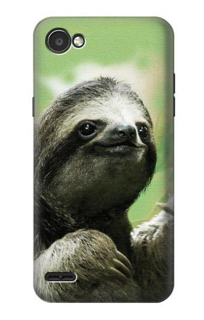 S2708 Smiling Sloth Funda Carcasa Case para LG Q6