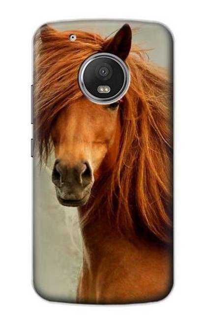 S1595 Beautiful Brown Horse Funda Carcasa Case para Motorola Moto G5 Plus