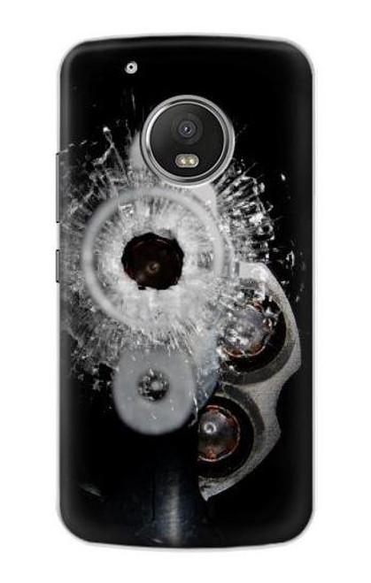 S2387 Gun Bullet Hole Glass Funda Carcasa Case para Motorola Moto G5 Plus