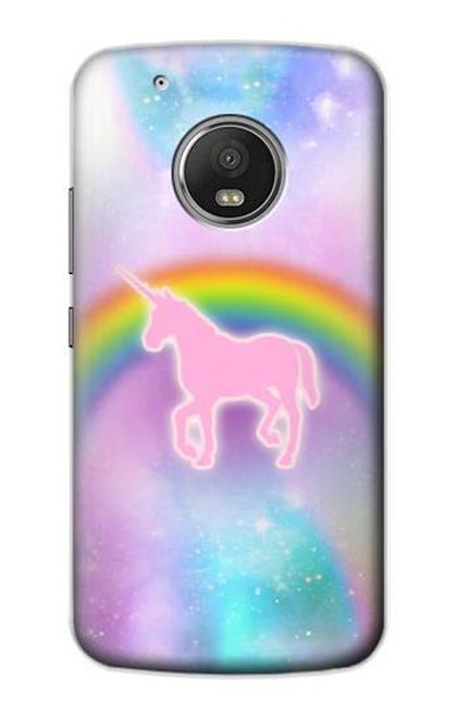 S3070 Rainbow Unicorn Pastel Sky Funda Carcasa Case para Motorola Moto G5 Plus