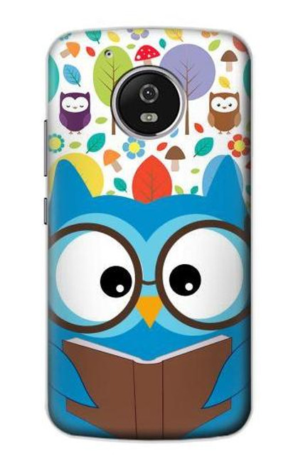 S2521 Cute Nerd Owl Cartoon Funda Carcasa Case para Motorola Moto G5