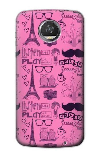 S2885 Paris Pink Funda Carcasa Case para Motorola Moto Z2 Play, Z2 Force