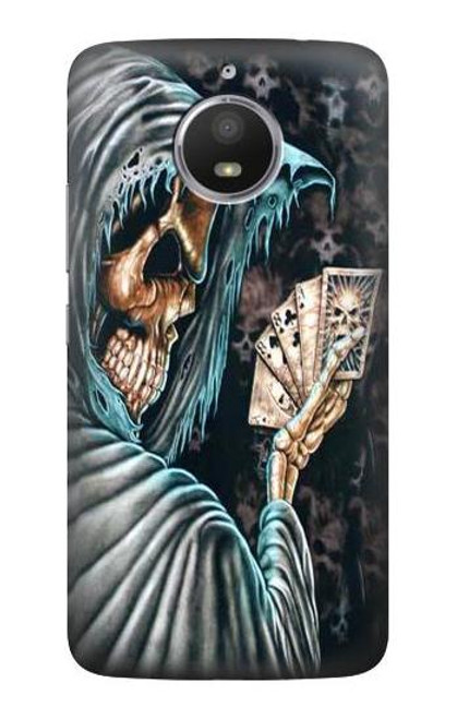 S0748 Grim Reaper Death Poker Funda Carcasa Case para Motorola Moto E4 Plus