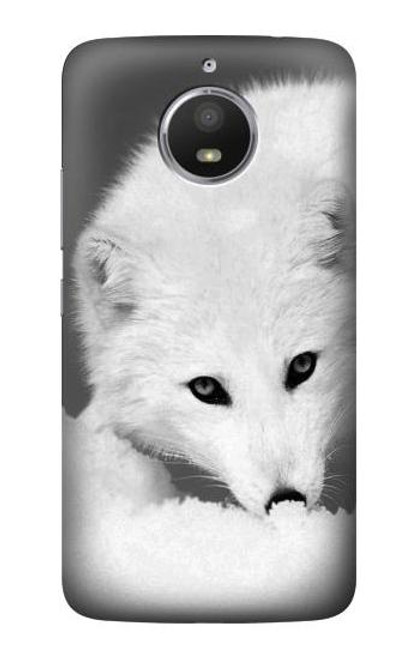 S2569 White Arctic Fox Funda Carcasa Case para Motorola Moto E4 Plus