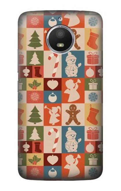 S2854 Cute Xmas Pattern Funda Carcasa Case para Motorola Moto E4 Plus