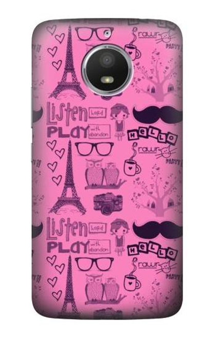 S2885 Paris Pink Funda Carcasa Case para Motorola Moto E4 Plus