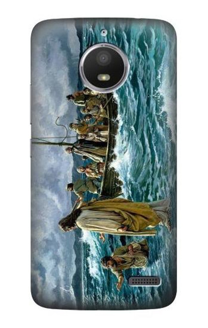 S1722 Jesus Walk on The Sea Funda Carcasa Case para Motorola Moto E4