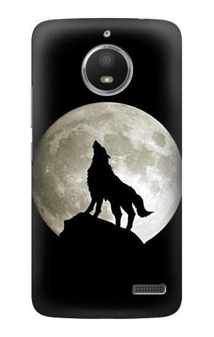 S1981 Wolf Howling at The Moon Funda Carcasa Case para Motorola Moto E4