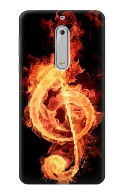 S0493 Music Note Burn Funda Carcasa Case para Nokia 5