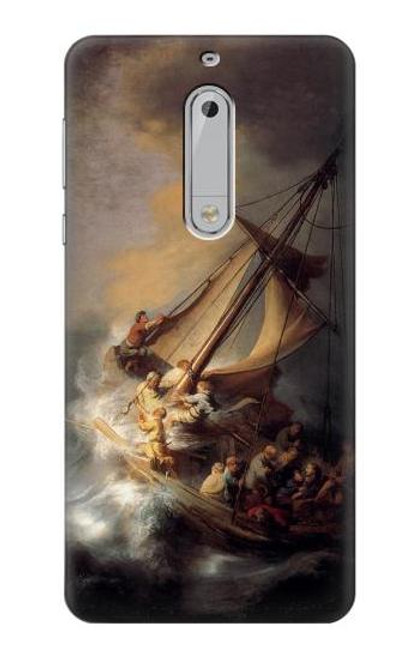 S1091 Rembrandt Christ in The Storm Funda Carcasa Case para Nokia 5