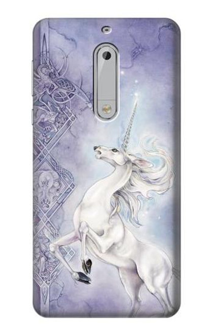 S1134 White Horse Unicorn Funda Carcasa Case para Nokia 5