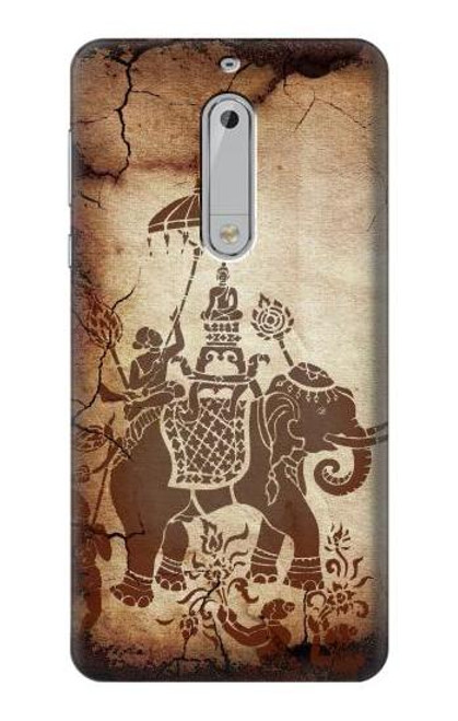 S2102 Thai Art Buddha on Elephant Funda Carcasa Case para Nokia 5