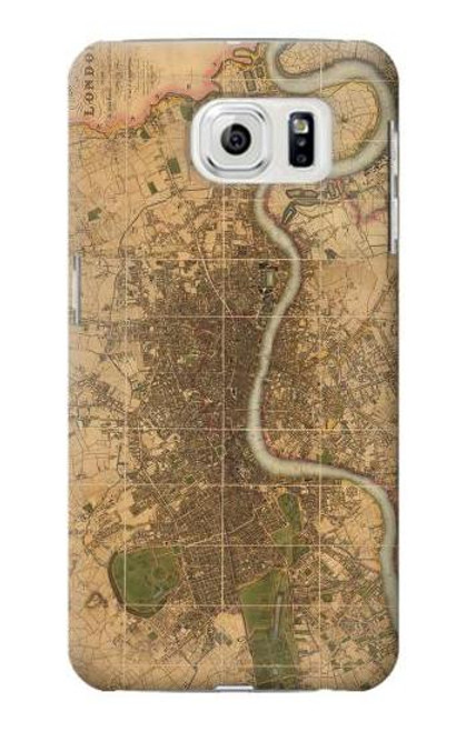 S3230 Vintage Map of London Funda Carcasa Case para Samsung Galaxy S7 Edge