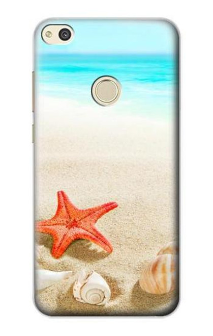 S3212 Sea Shells Starfish Beach Funda Carcasa Case para Huawei P8 Lite (2017)