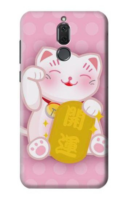 S3025 Pink Maneki Neko Lucky Cat Funda Carcasa Case para Huawei Mate 10 Lite