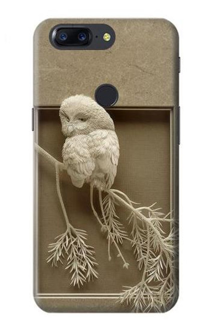 S1386 Paper Sculpture Owl Funda Carcasa Case para OnePlus 5T