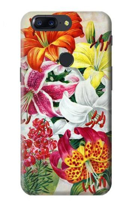 S3205 Retro Art Flowers Funda Carcasa Case para OnePlus 5T