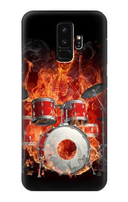 S1431 Skull Drum Fire Rock Funda Carcasa Case para Samsung Galaxy S9 Plus