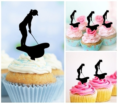 TA0218 Golf Putt Cupcake Cake Topper para tartas cumpleaños boda Fiesta Pastel Decoraciones 10 piezas