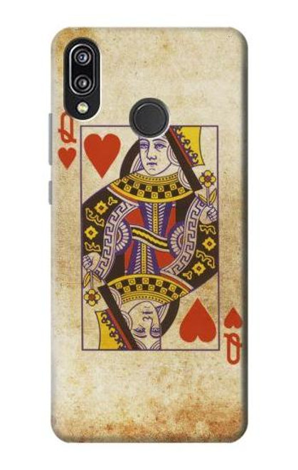 S2833 Poker Card Queen Hearts Funda Carcasa Case para Huawei P20 Lite