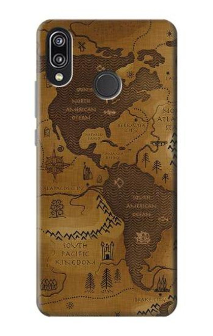 S2861 Antique World Map Funda Carcasa Case para Huawei P20 Lite