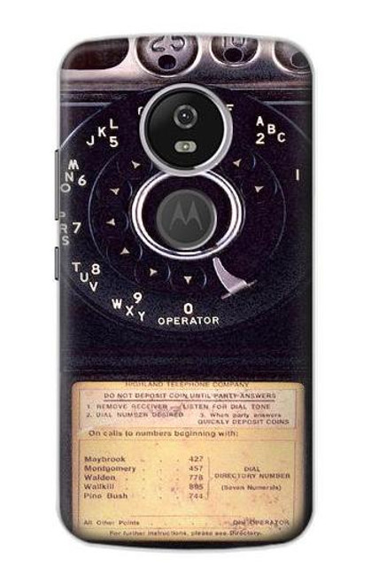 S0086 Payphone Vintage Funda Carcasa Case para Motorola Moto E5 Plus