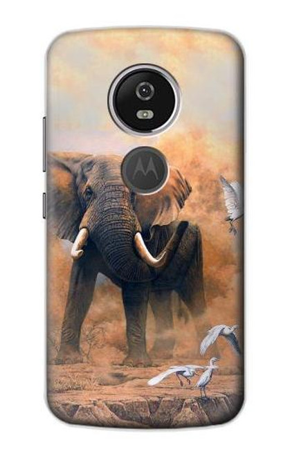 S1292 Dusty Elephant Egrets Funda Carcasa Case para Motorola Moto E5 Plus