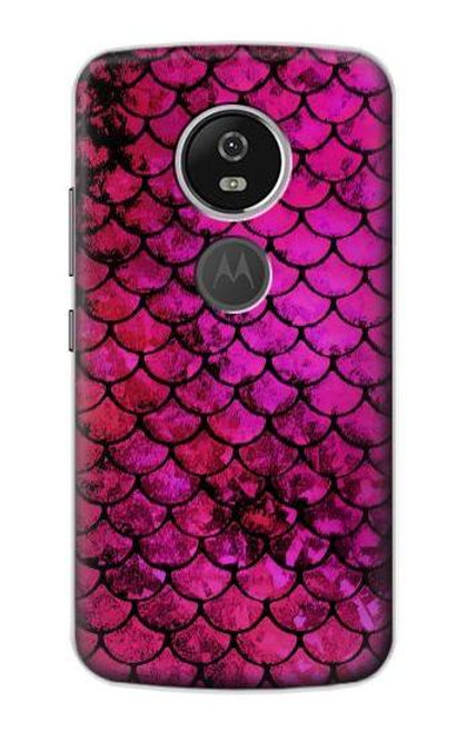 S3051 Pink Mermaid Fish Scale Funda Carcasa Case para Motorola Moto E5 Plus