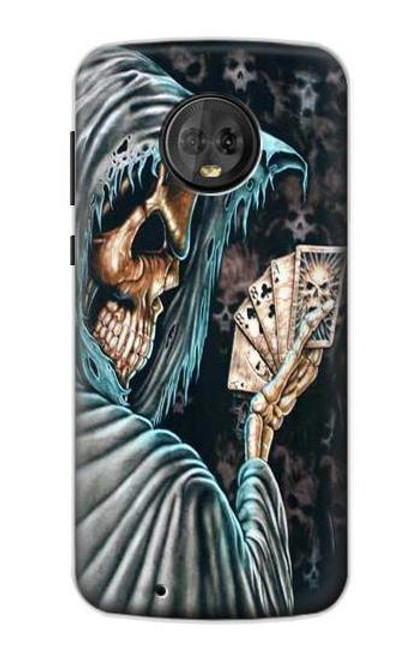 S0748 Grim Reaper Death Poker Funda Carcasa Case para Motorola Moto G6