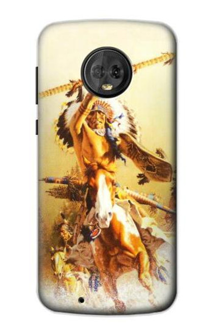 S1087 Red Indian Warrior Funda Carcasa Case para Motorola Moto G6