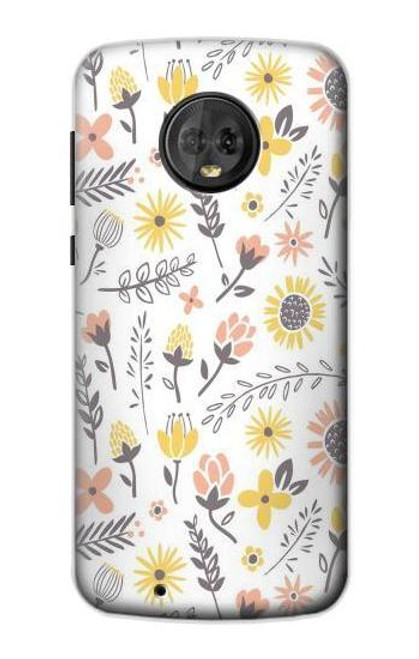 S2354 Pastel Flowers Pattern Funda Carcasa Case para Motorola Moto G6