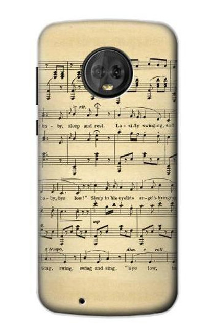 S2504 Vintage Music Sheet Funda Carcasa Case para Motorola Moto G6