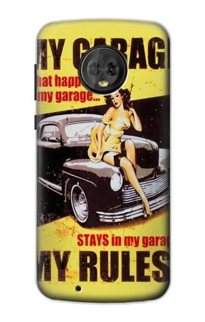 S3198 My Garage Pinup Girl Funda Carcasa Case para Motorola Moto G6