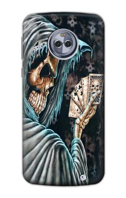 S0748 Grim Reaper Death Poker Funda Carcasa Case para Motorola Moto X4