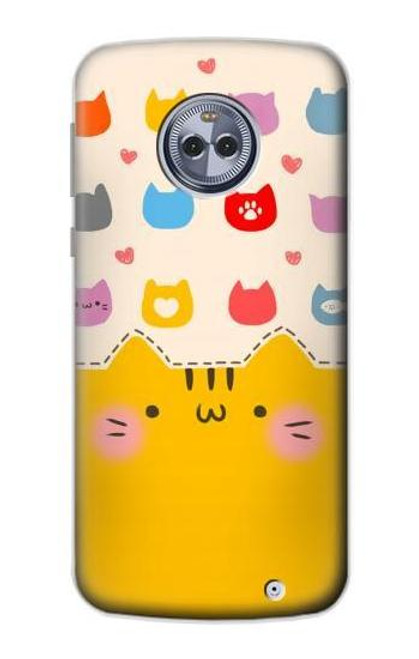 S2442 Cute Cat Cartoon Funny Funda Carcasa Case para Motorola Moto X4