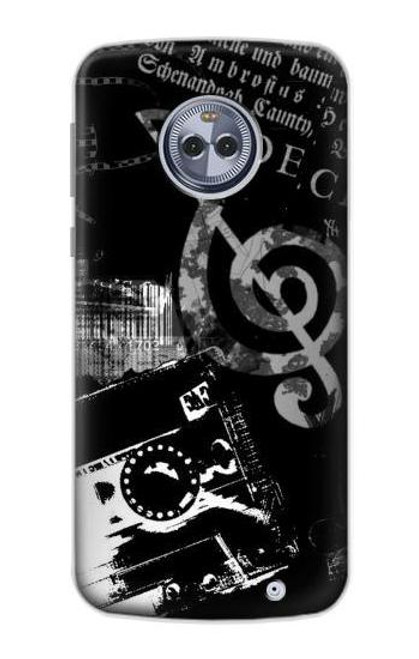 S3197 Music Cassette Note Funda Carcasa Case para Motorola Moto X4