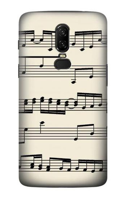 S3082 Music Sheet Funda Carcasa Case para OnePlus 6