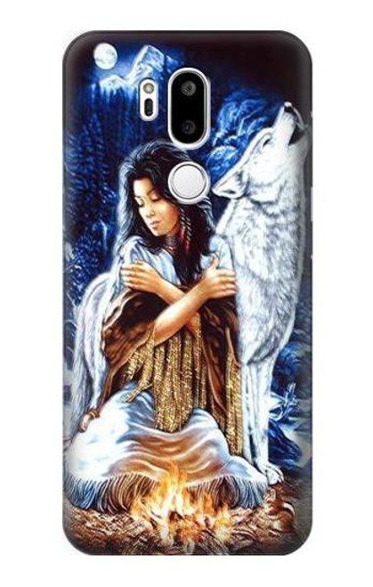 S0147 Grim Wolf Indian Girl Funda Carcasa Case para LG G7 ThinQ