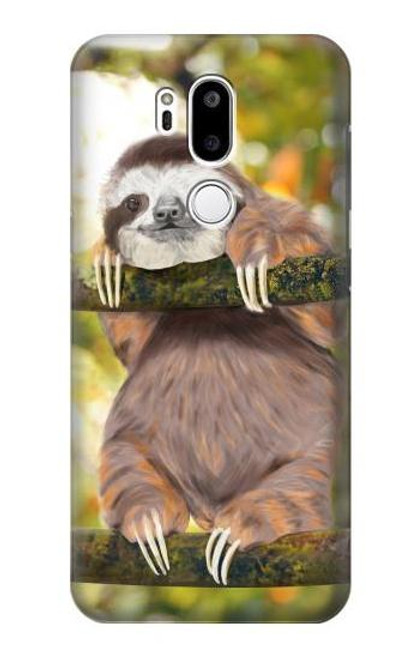 S3138 Cute Baby Sloth Paint Funda Carcasa Case para LG G7 ThinQ