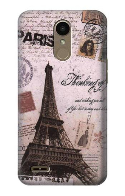 S2211 Paris Postcard Eiffel Tower Funda Carcasa Case para LG K10 (2018), LG K30