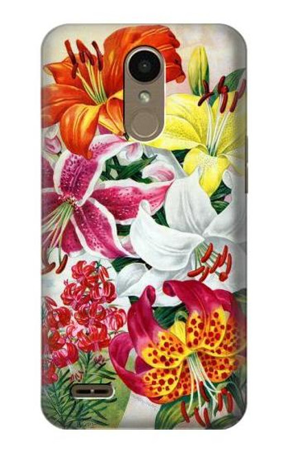 S3205 Retro Art Flowers Funda Carcasa Case para LG K10 (2018), LG K30