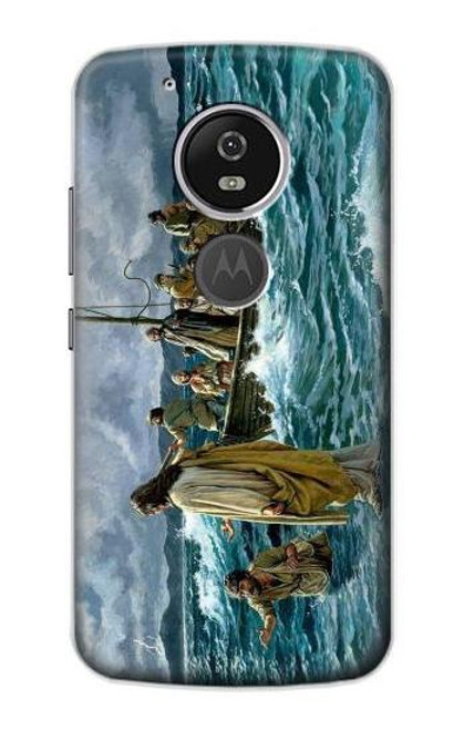 S1722 Jesus Walk on The Sea Funda Carcasa Case para Motorola Moto G6 Play, Moto G6 Forge, Moto E5