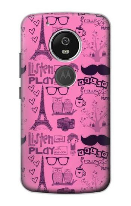 S2885 Paris Pink Funda Carcasa Case para Motorola Moto G6 Play, Moto G6 Forge, Moto E5