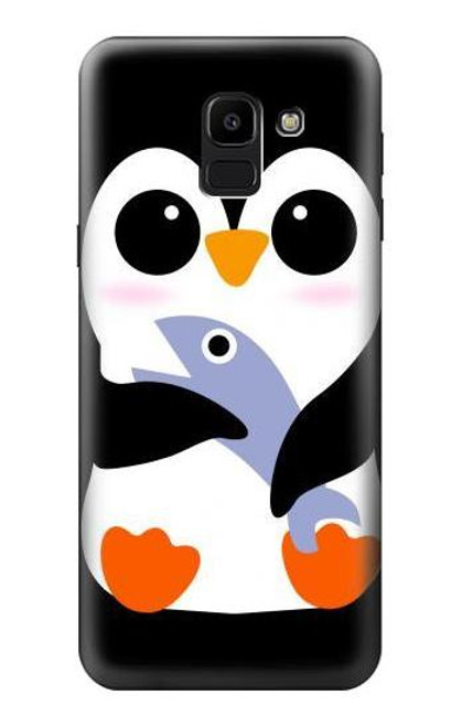 S2631 Cute Baby Penguin Funda Carcasa Case para Samsung Galaxy J6 (2018)