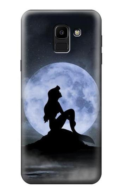 S2668 Mermaid Silhouette Moon Night Funda Carcasa Case para Samsung Galaxy J6 (2018)