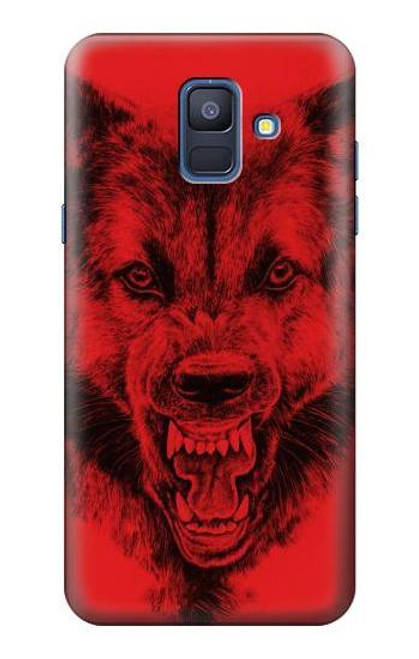 S1090 Red Wolf Funda Carcasa Case para Samsung Galaxy A6 (2018)