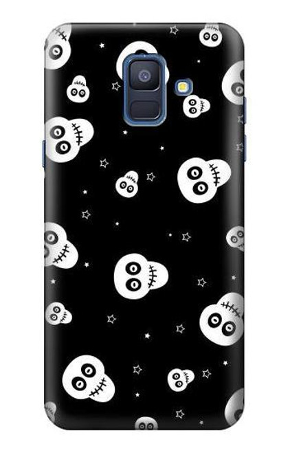 S3261 Smile Skull Halloween Pattern Funda Carcasa Case para Samsung Galaxy A6 (2018)