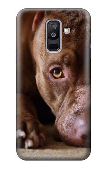 S0519 PitBull Face Funda Carcasa Case para Samsung Galaxy A6+ (2018), J8 Plus 2018, A6 Plus 2018